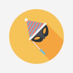 birthday party mask flat icon with long shadow eps10 N8