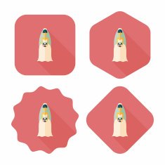 wedding bride flat icon with long shadow eps10 N33