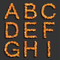 Vector alphabet set with circles