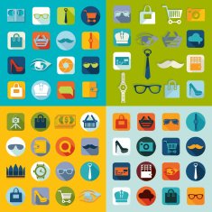 Set of fashion flat icons N5