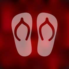 slippers icon on blurred background