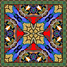 silk neck scarf or kerchief square pattern design N8