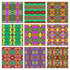 different seamless colored vintage geometric pattern