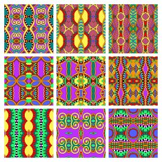 different seamless colored vintage geometric pattern N3