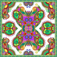 silk neck scarf or kerchief square pattern design N11