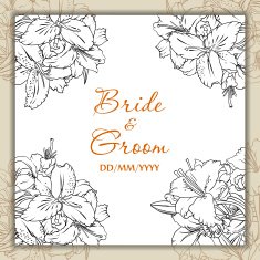 Wedding day card with lilies