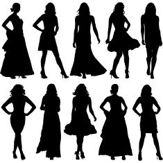 Fashionable Women Silhouette Set N2