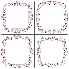 set of vintage retro frames N2