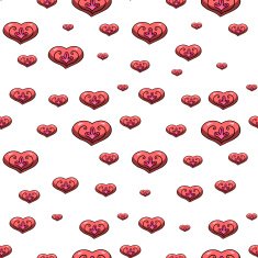 seamless pattern with volumetric hearts