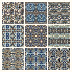 different seamless colored vintage geometric pattern N5