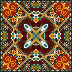 silk neck scarf or kerchief square pattern design N13