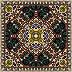 silk neck scarf or kerchief square pattern design N14