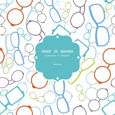 Vector colorful glasses frame seamless pattern background