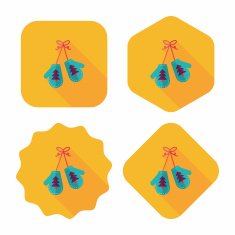 gloves flat icon with long shadow eps10 N13