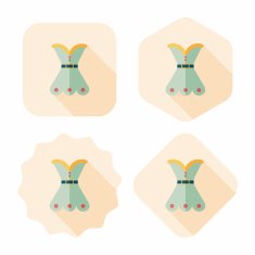 Christmas costume flat icon with long shadow eps10 N20