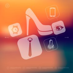 shopping infographic with unfocused background N25