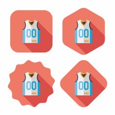 basketball clothing flat icon with long shadow eps10 N18