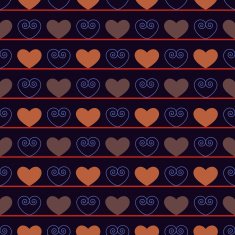 Vintage seamless pattern with hearts N2