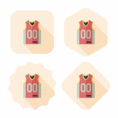 basketball clothing flat icon with long shadow eps10 N19