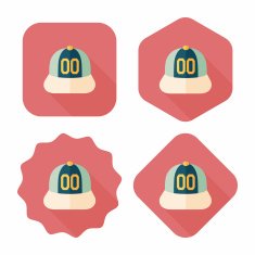 baseball cap flat icon with long shadow eps10 N22