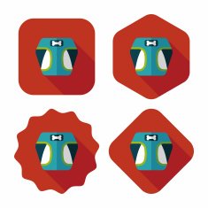 Pet Clothes flat icon with long shadow eps10 N24