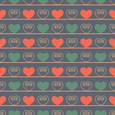 Vintage seamless pattern with hearts N3