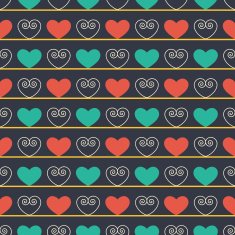 Vintage seamless pattern with hearts N4