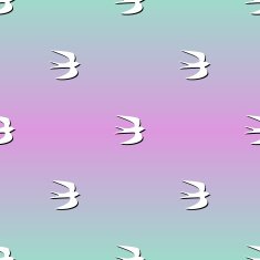 Seamless pattern with white little swallows