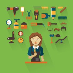 Profession of people Flat infographic Hairdresser