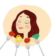vector young girl face with makeup dark hair
