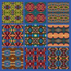 different seamless colored vintage geometric pattern N7