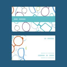Vector colorful glasses horizontal stripe frame pattern business cards set N2