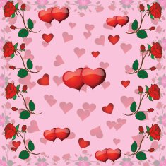 seamless pattern with roses and hearts for Valentine's Day