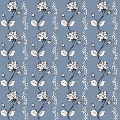 pattern with white roses on a gray background