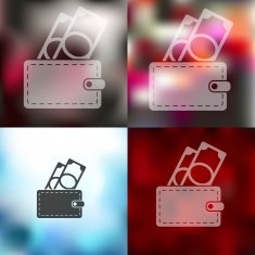 money icon on blurred background