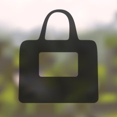 bag icon on blurred background