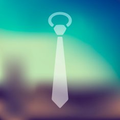 tie icon on blurred background