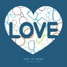 Vector colorful glasses love text frame pattern invitation greeting card N2