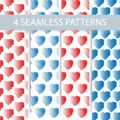 Seamless patterns with heart shapes