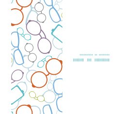 Vector colorful glasses vertical frame seamless pattern background