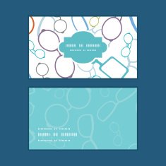 Vector colorful glasses horizontal frame pattern business cards set