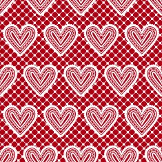Lace seamless pattern with hearts Vector illustration
