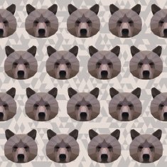 Abstract polygonal geometric triangle brown bear seamless pattern background