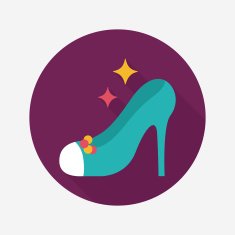 Wedding high-heeled shoes flat icon with long shadow eps10 N3