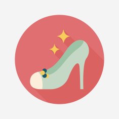 Wedding high-heeled shoes flat icon with long shadow eps10 N8