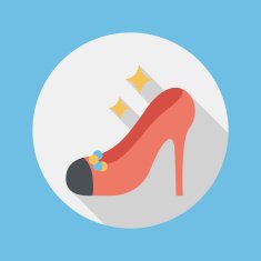 Wedding high-heeled shoes flat icon with long shadow eps10 N11