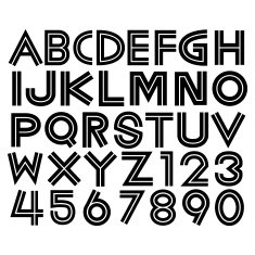 Alphabet fonts and numbers N5