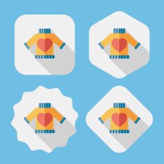 Valentine's Day clothes flat icon with long shadow eps10 N34