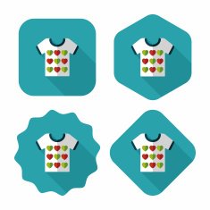 Valentine's Day clothes flat icon with long shadow eps10 N37