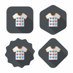 Valentine's Day clothes flat icon with long shadow eps10 N38